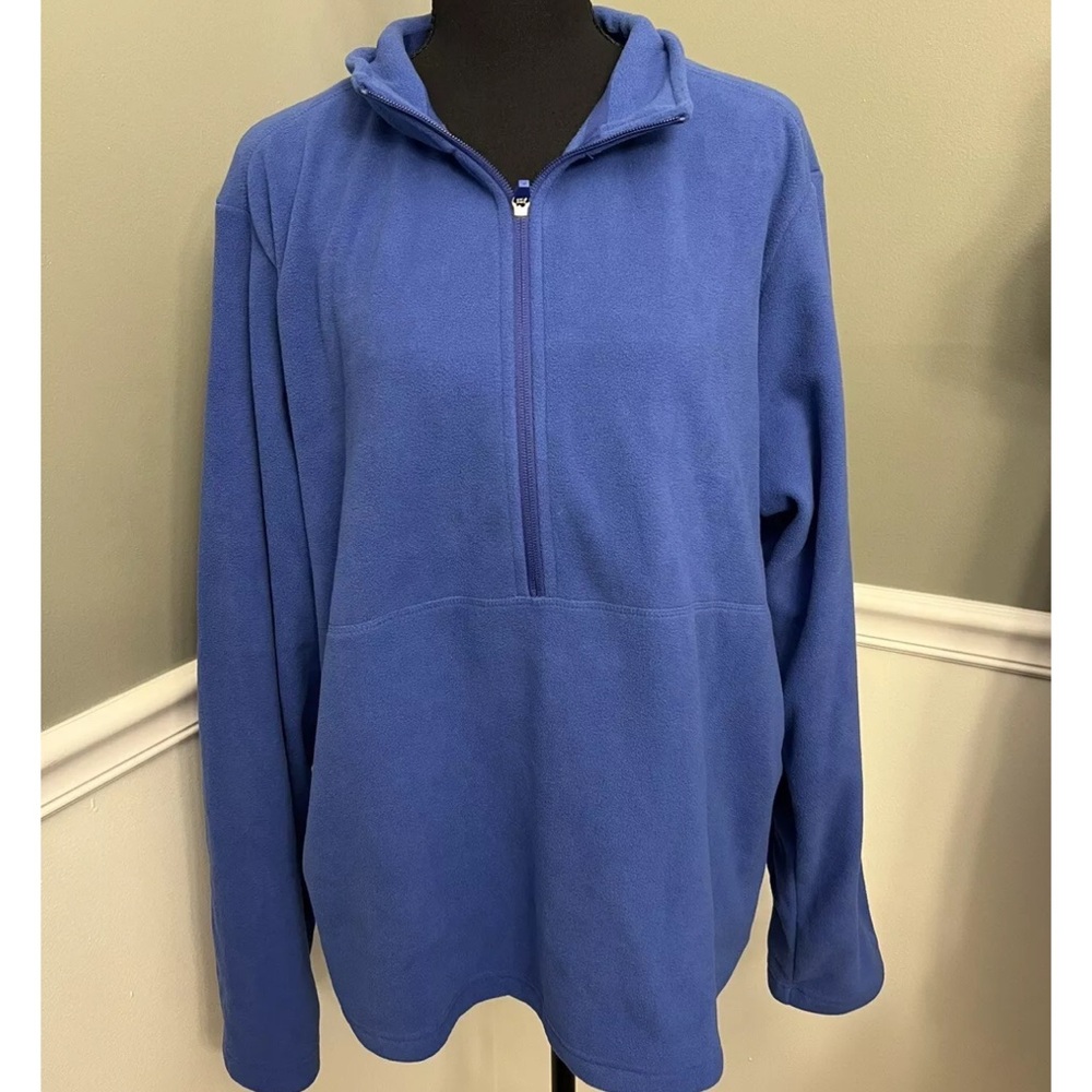 Lands End 3/4 Zip Pullover Fleece Sweater Women Size L (42-44)